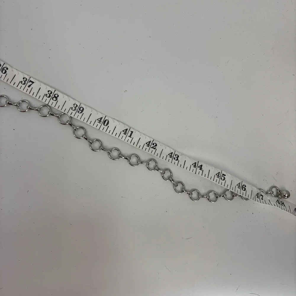 Austin West Concho Chain Belt Women XL Silver Turquoise Southwestern Adjustable
